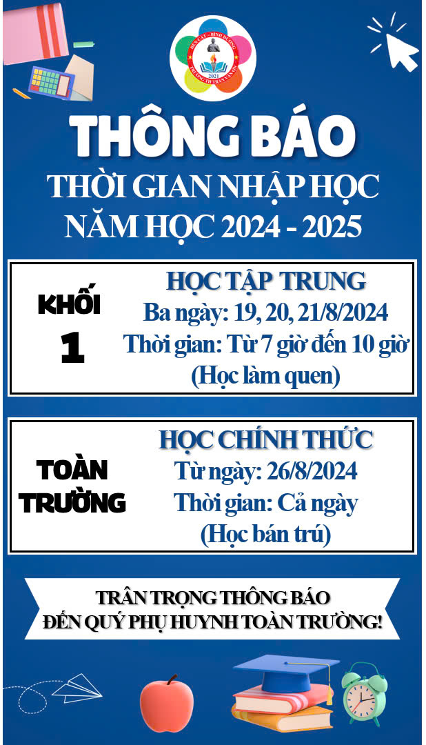 THÔNG BÁO NHẬP HỌC